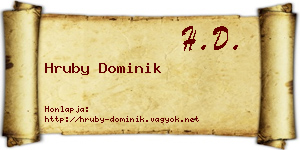 Hruby Dominik névjegykártya
